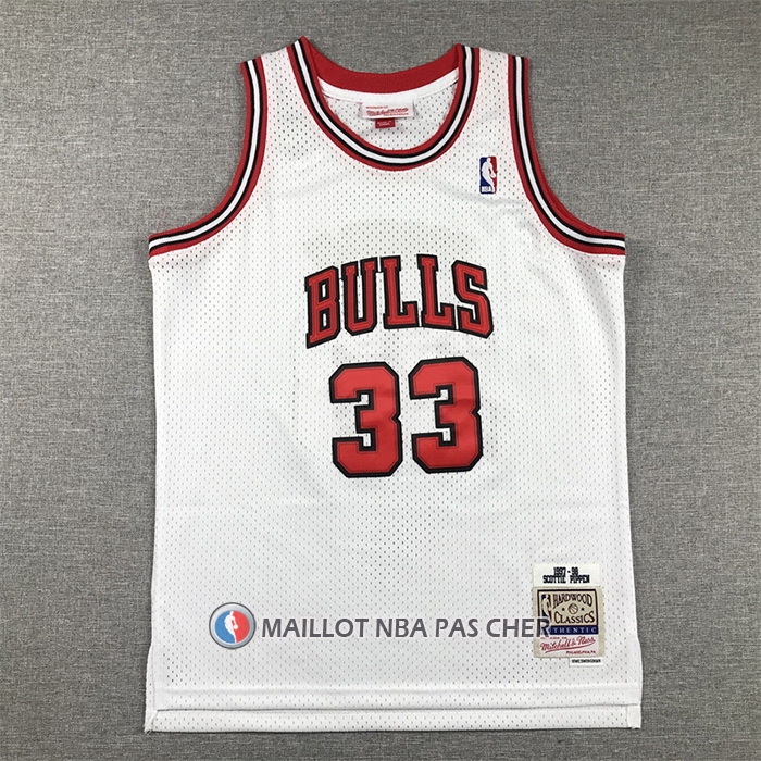 Maillot Enfant Chicago Bulls Scottie Pippen NO 33 Mitchell & Ness 1997-98 Blanc
